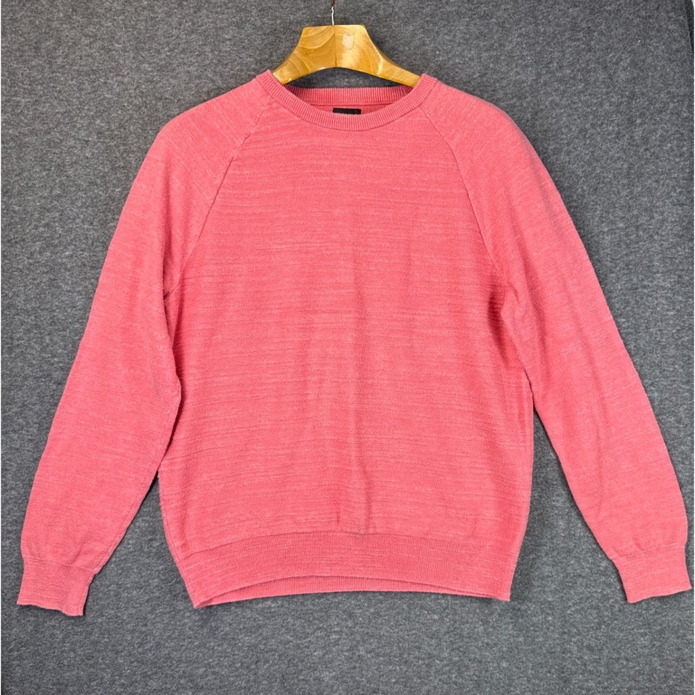 J.Crew Coral Pink 100% Cotton Raglan Crewneck Sweater Womens Med Clueless Barbie